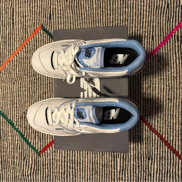 NWT New Balance 500 Men's UNC Cream and Blue Sneakers Sz 10