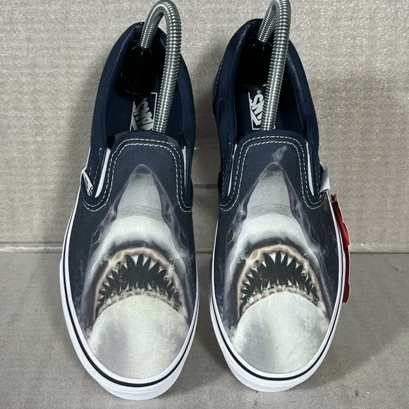 NWT Vans Kids Digi Shark Slip-on Blue/Gray Big Kids 5.5/Women's 6.5/7.0