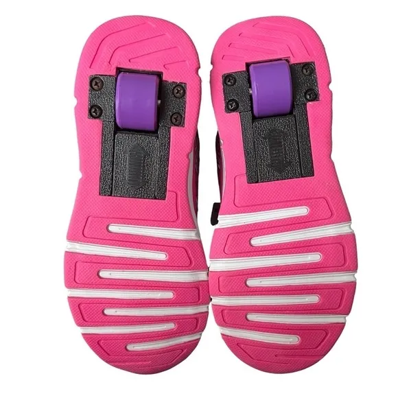NWT Wheel Up Pink Purple Skate Roller Shoes Size 220 Korean (5 US) Big Girl's