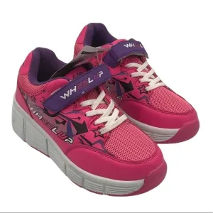 NWT Wheel Up Pink Purple Skate Roller Shoes Size 220 Korean (5 US) Big Girl's