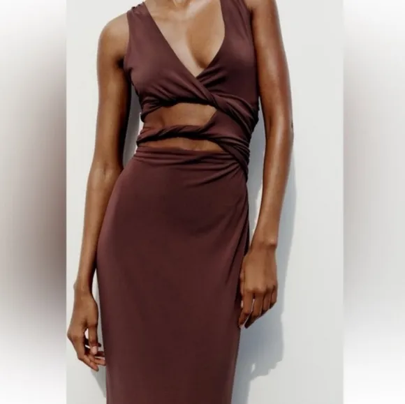 Nwt Zara CUT OUT TWISTED DRESS SIZE XXL