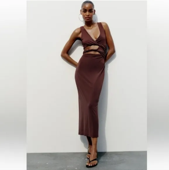 Nwt Zara CUT OUT TWISTED DRESS SIZE XXL