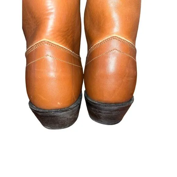 Olathe Classic Cowboy Boots Mens 8 EE Mule Brown Leather Western USA 5090