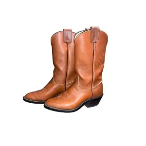 Olathe Classic Cowboy Boots Mens 8 EE Mule Brown Leather Western USA 5090