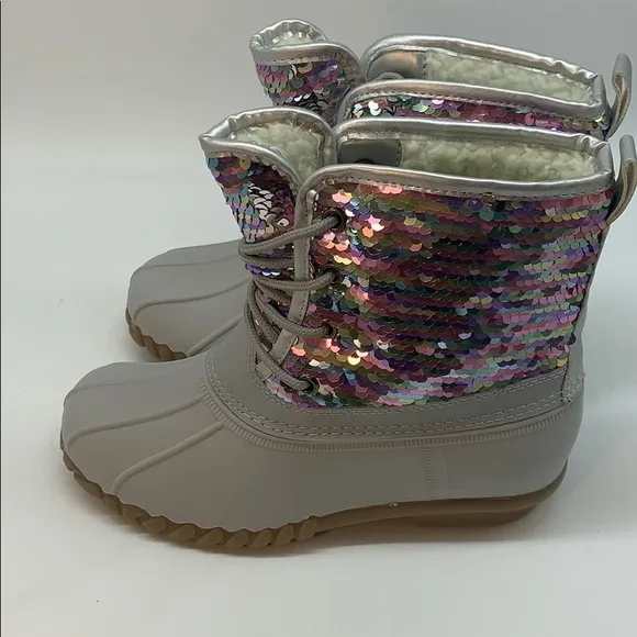 Olivia Miller Girls' Flip Sequin Duck Boots Size 3