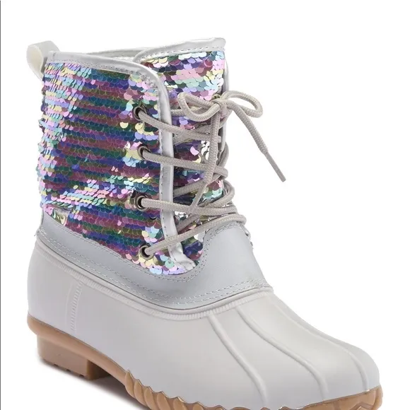 Olivia Miller Girls' Flip Sequin Duck Boots Size 3