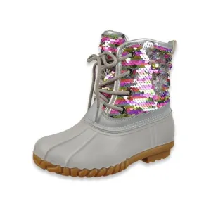 Olivia Miller Girls' Flip Sequin Duck Boots Size 3