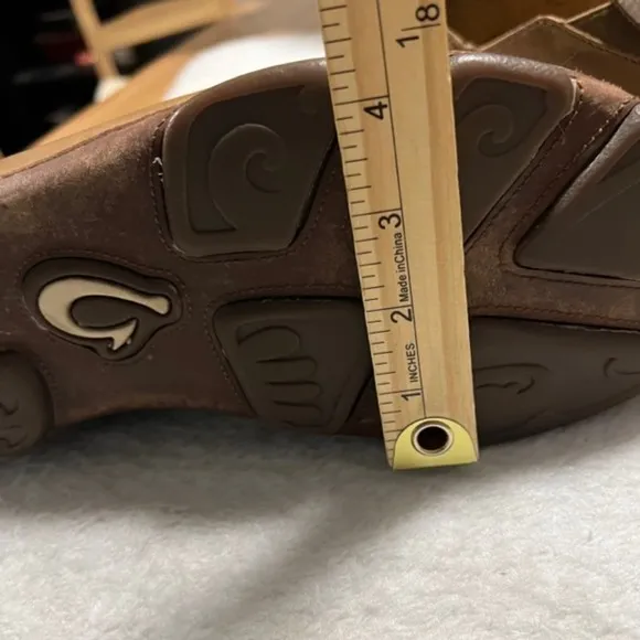 Olukai Mens US Sz 10M Moloa Brown Leather Slip On Loafer Shoes