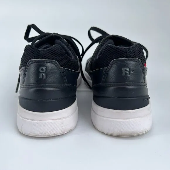 On Cloud The Roger Clubhouse Women's Sneakers 8.5 Black Leather Athletic Shoes