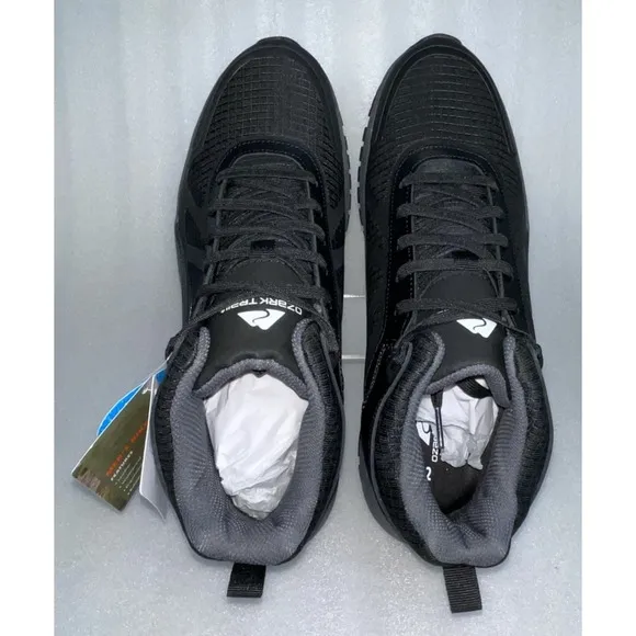 Ozark Trail Men's Tech Hiker Shoes Black Waterproof Hiking Camping Walking SZ 12