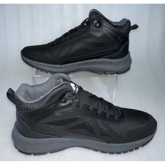 Ozark Trail Men's Tech Hiker Shoes Black Waterproof Hiking Camping Walking SZ 12