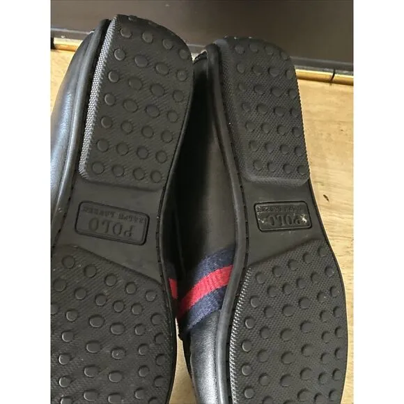 Polo‎ Ralph Lauren &quot;Riali&quot; Loafer Size 8.5D Leather Shoes Black 11721 I21