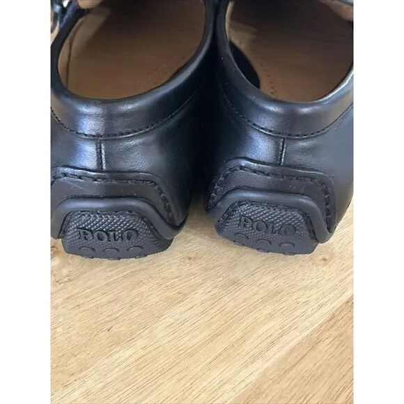 Polo‎ Ralph Lauren &quot;Riali&quot; Loafer Size 8.5D Leather Shoes Black 11721 I21
