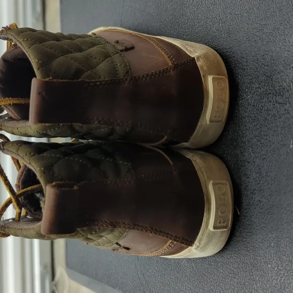 Polo Ralph Lauren leather brown high tops shoes men size 8