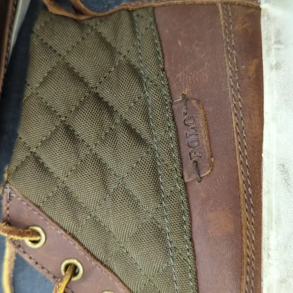 Polo Ralph Lauren leather brown high tops shoes men size 8