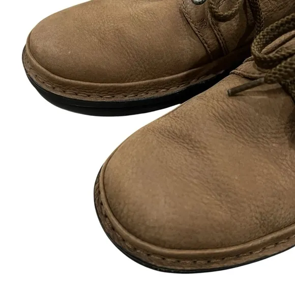 Propet Mens 11 Villager Brown Leather Pebbled Derby Walking Shoes Sneakers