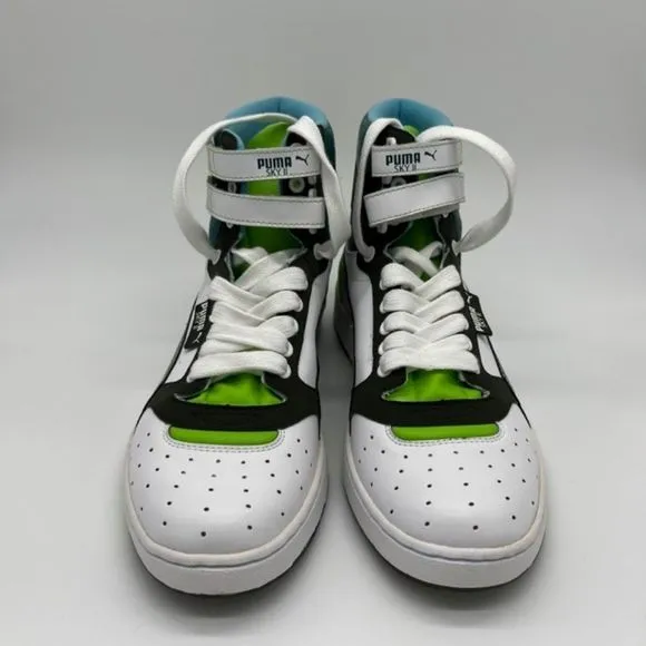 PUMA Sky 2 High-tops Men's White, Teal, Lime Green, &amp; Black Sneakers Size 10