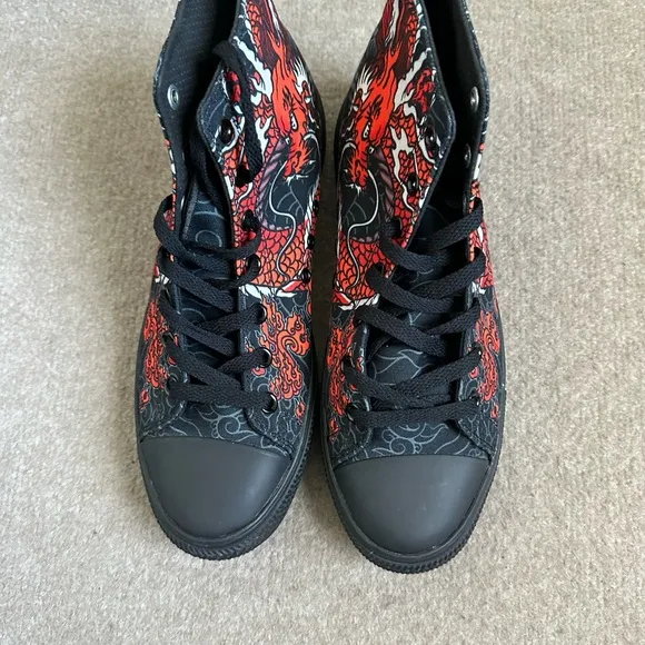 RAAD RED JAPANESE DRAGON High Tops Shoes ~Unisex
