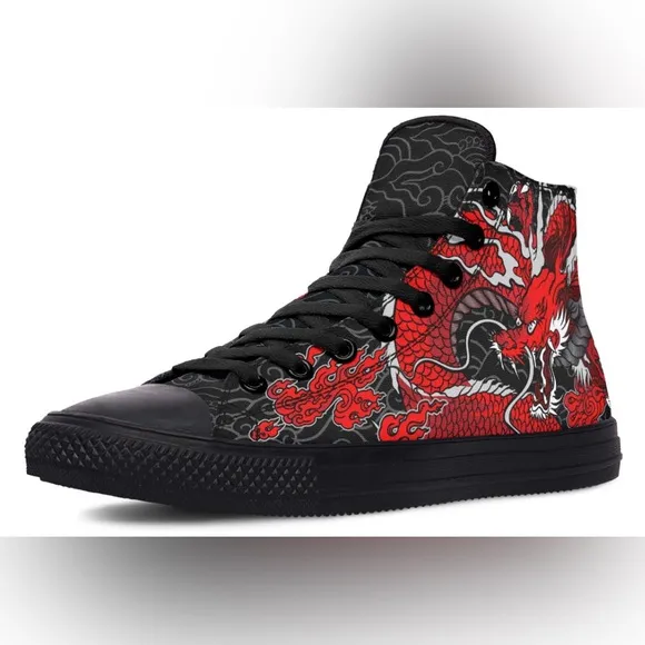 RAAD RED JAPANESE DRAGON High Tops Shoes ~Unisex