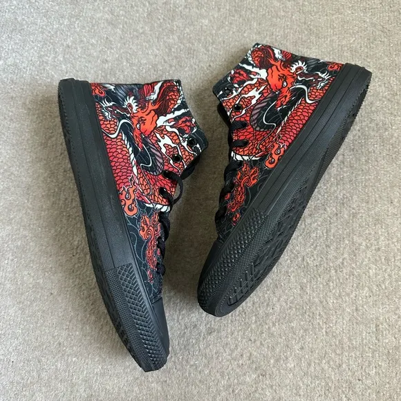 RAAD RED JAPANESE DRAGON High Tops Shoes ~Unisex