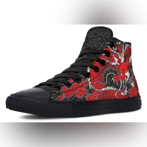 RAAD RED JAPANESE DRAGON High Tops Shoes ~Unisex