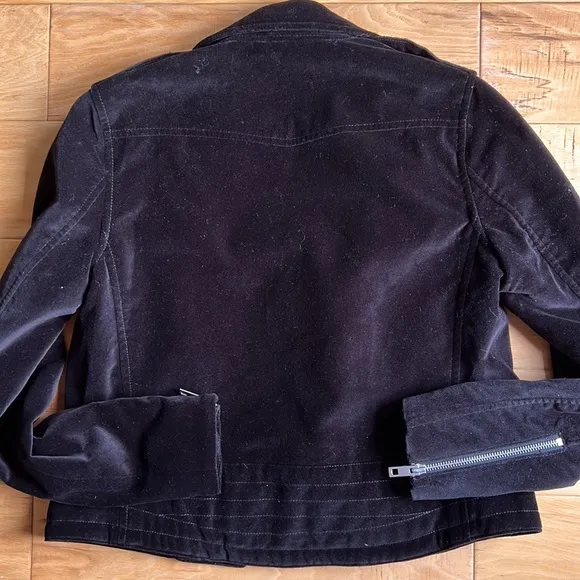 Rag and Bone Mercer Velvet Biker Jacket in Black
