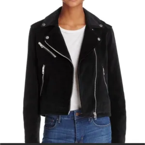 Rag and Bone Mercer Velvet Biker Jacket in Black