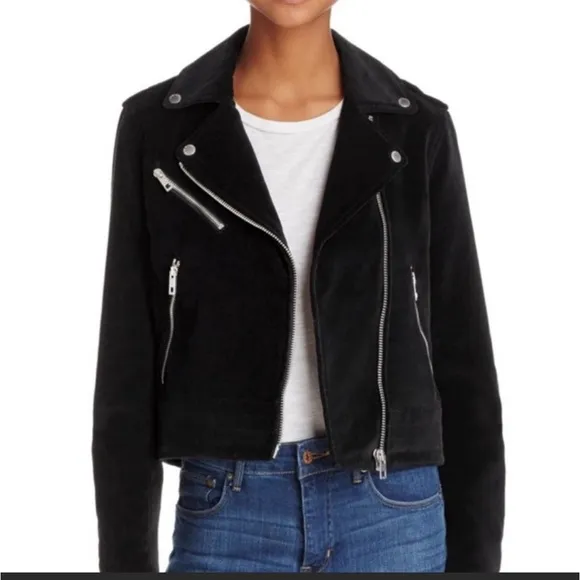 Rag and Bone Mercer Velvet Biker Jacket in Black
