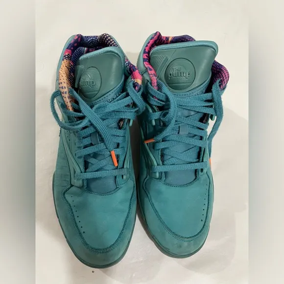 REEBOK PUMP OMNI LITE LEMAR &amp; AND DAULEY COURT VICTORY TWILIGHT RETRO CORAL BLUE