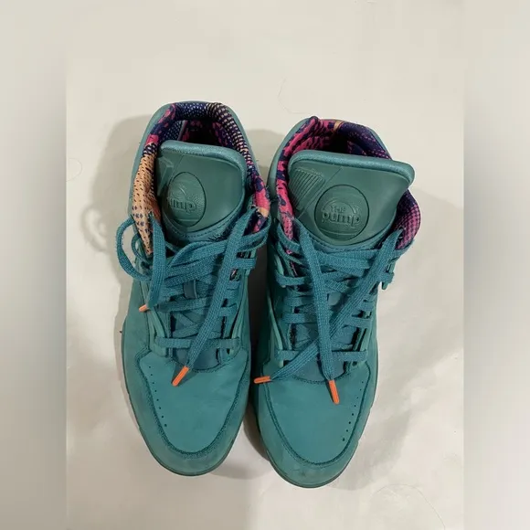 REEBOK PUMP OMNI LITE LEMAR &amp; AND DAULEY COURT VICTORY TWILIGHT RETRO CORAL BLUE