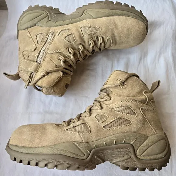 Reebok Rapid Response Mens Tactical 6'' Composite Toe Work Boots Tan Size 9 Wide