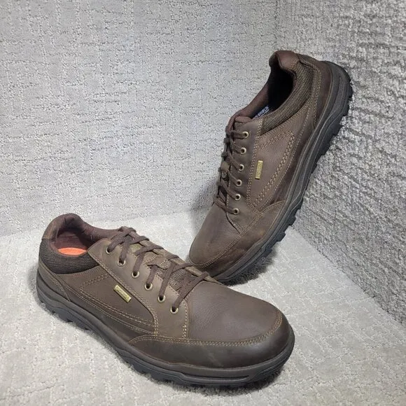 Rockport XCS Men's Size 13W Brown Leather Waterproof Slip-Resistant Shoes V82662