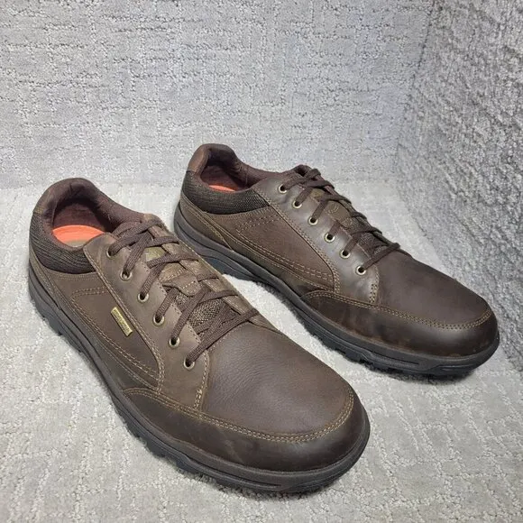Rockport XCS Men's Size 13W Brown Leather Waterproof Slip-Resistant Shoes V82662