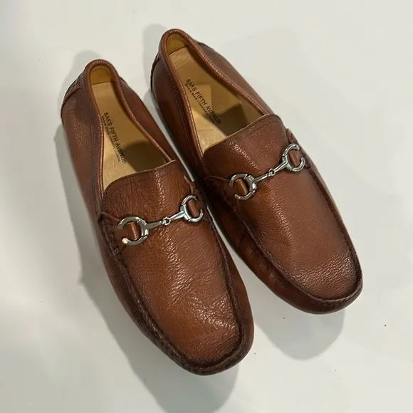 Saks 5th Avenue - horse bit leather driving shoes, slip on, 13