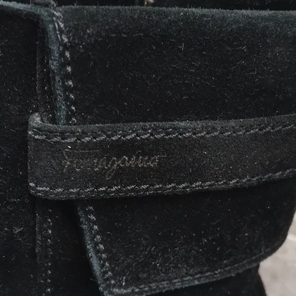 Salvatore Ferragamo Black Suede Ankle Boots