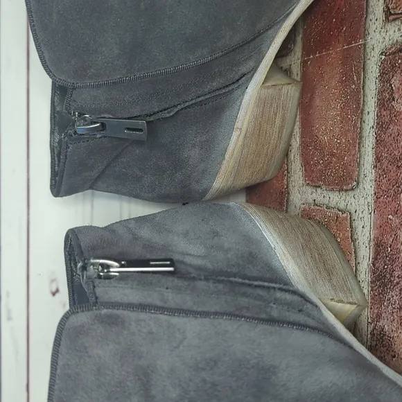 Sam Edelman Petty Grey Suede Leather Distressed Women's Ankle Bootie Boot 9
