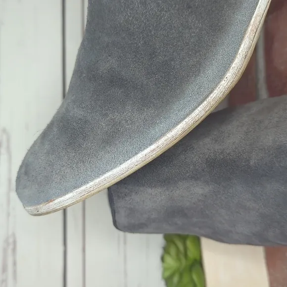 Sam Edelman Petty Grey Suede Leather Distressed Women's Ankle Bootie Boot 9