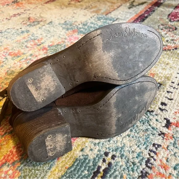Sam Edelman Suede Almond Toe Block Heel 8.5