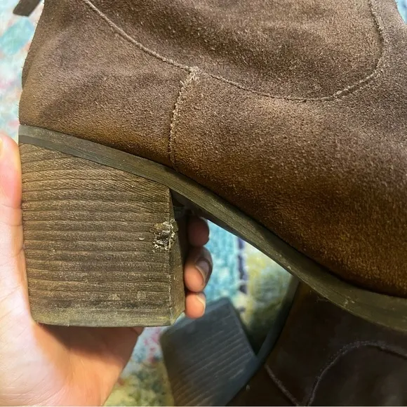 Sam Edelman Suede Almond Toe Block Heel 8.5