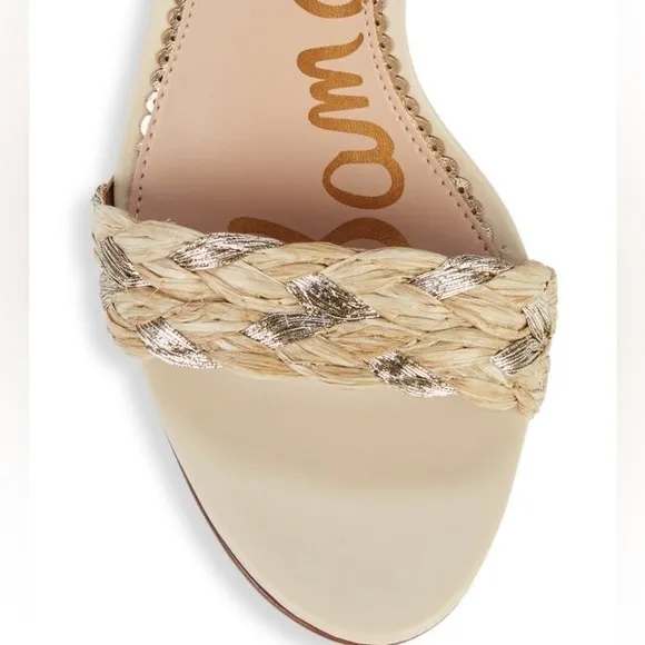 Sam EdelmanYoana Metallic Raffia High-Heel Sandals size 8