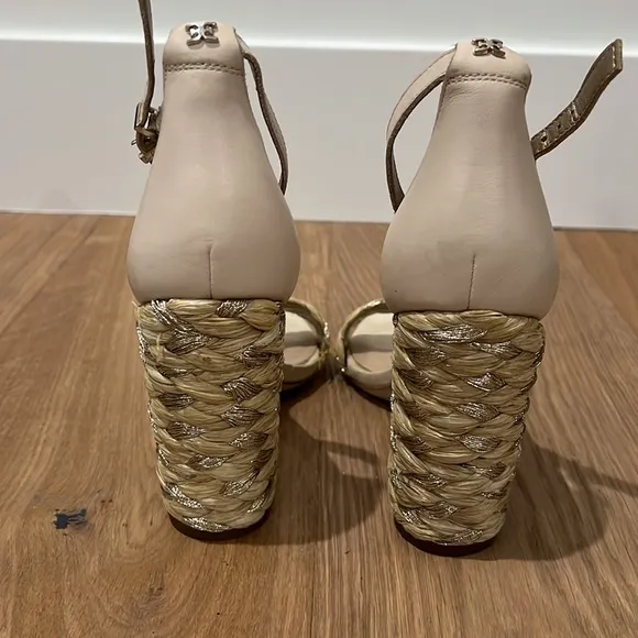 Sam EdelmanYoana Metallic Raffia High-Heel Sandals size 8