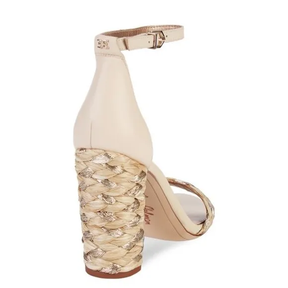 Sam EdelmanYoana Metallic Raffia High-Heel Sandals size 8