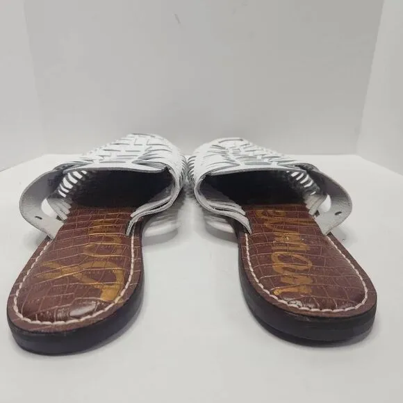 Sam Edelman Womens White Leather Slip-On Almond Toe Keelyn Mules Sandals Size 10