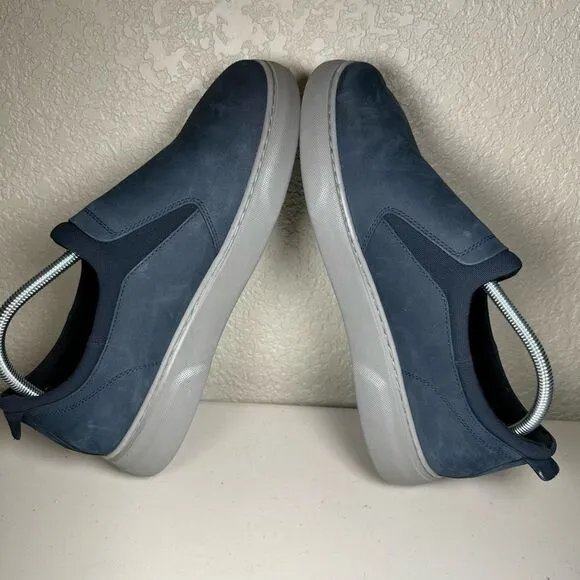 Samuel Hubbard Mens 10 Flight Slip-On Shoes Blue Leather Slip Resistant Elastic