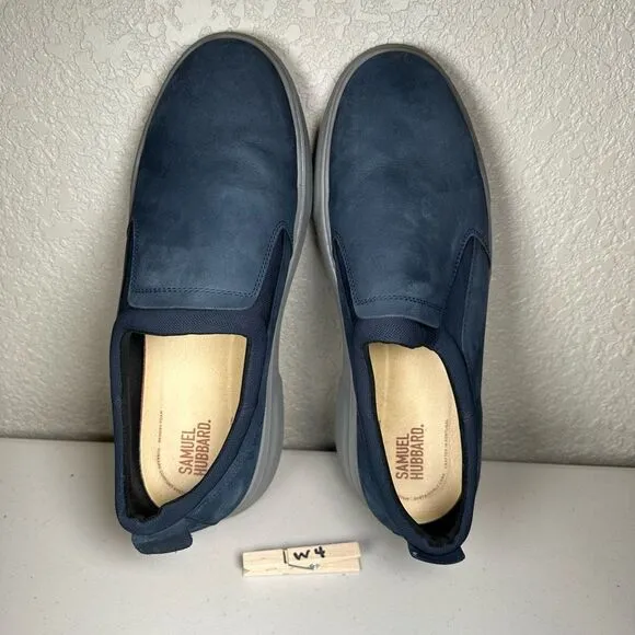 Samuel Hubbard Mens 10 Flight Slip-On Shoes Blue Leather Slip Resistant Elastic
