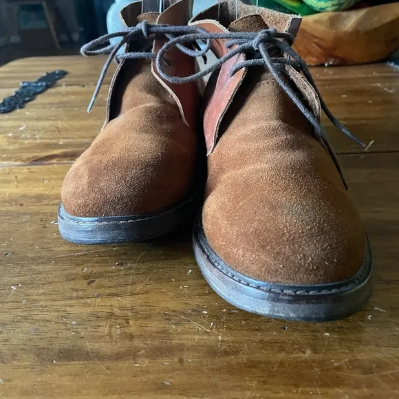 SELECTED HOMME Leather Suede Ankle Chukka Boots Brown Sz 43