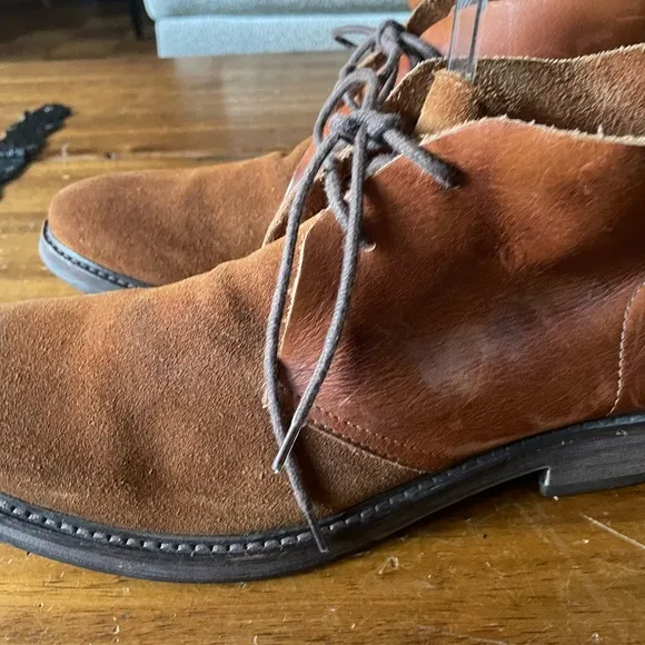 SELECTED HOMME Leather Suede Ankle Chukka Boots Brown Sz 43