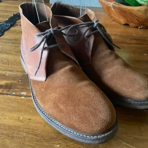 SELECTED HOMME Leather Suede Ankle Chukka Boots Brown Sz 43