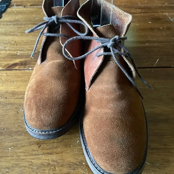 SELECTED HOMME Leather Suede Ankle Chukka Boots Brown Sz 43