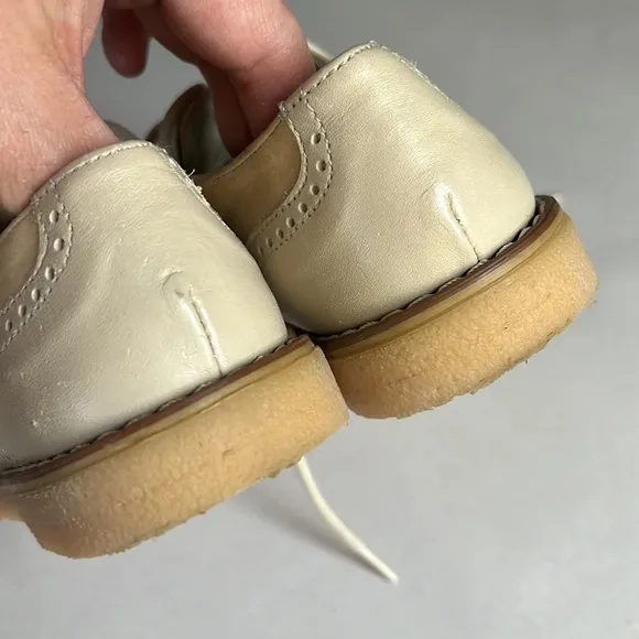 Shoe Be Doo Made in Italy Cream Leather Oxford Lace Up Shoes for Toddler. Size 9